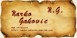 Marko Gaković vizit kartica